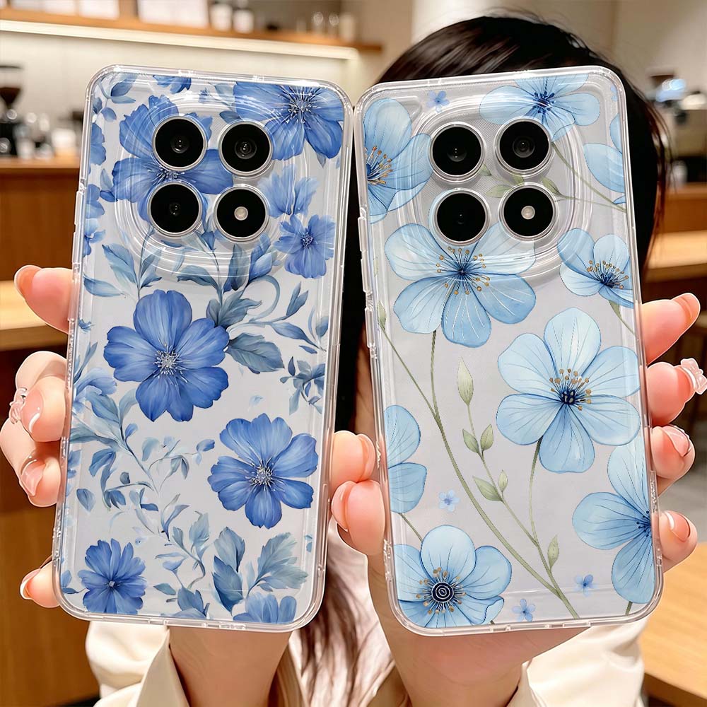 Blue Watercolor Floral Pattern - đánh giá và giá Xiaomi Poco X6